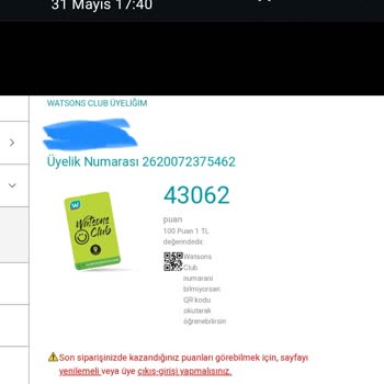 Watsons Hediye Puan Vaadi Yerine Getirilmedi Güvenim Sarsıldı