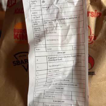 Eksik Ve Hatalı Popeyes Siparişi Teslimatı