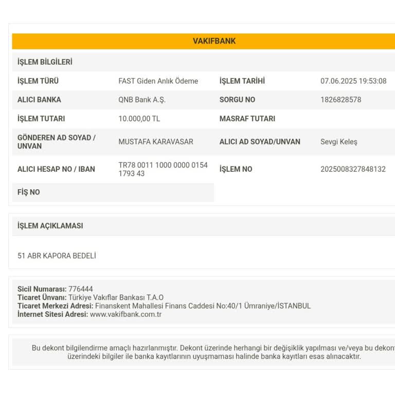 VakıfBank'ta Güvenli Araç Satışında Kapora Yerine Para Çekildi!