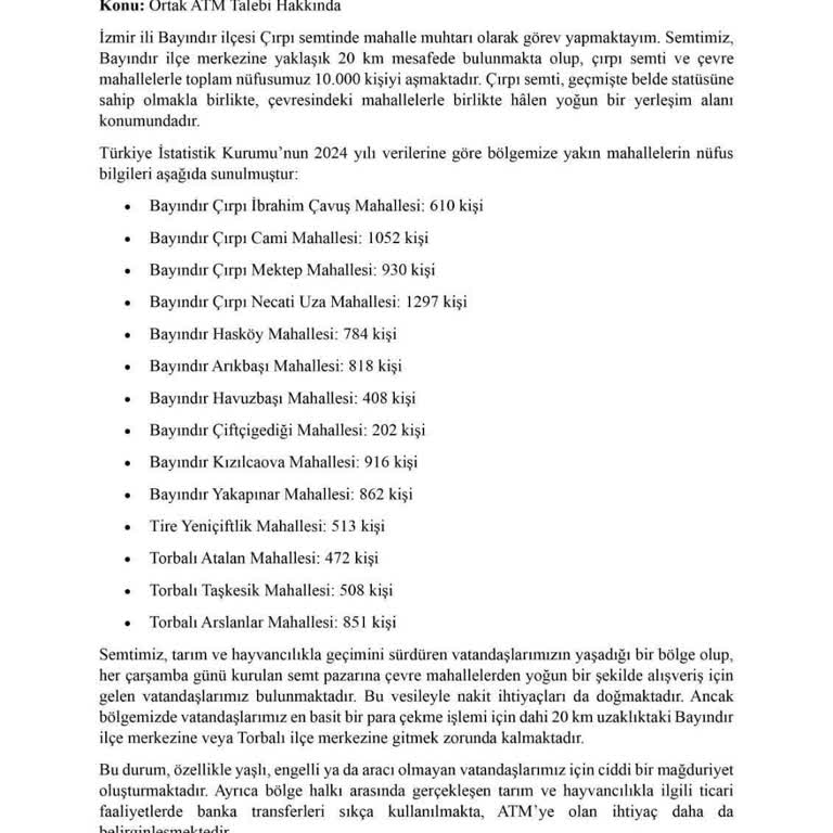 Çırpı Mahallesinde Halkbank ATM Eksikliği Günlük Yaşamı Zorlaştırıyor