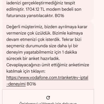 İade Edilen Modem İçin Haksız Fatura Şoku