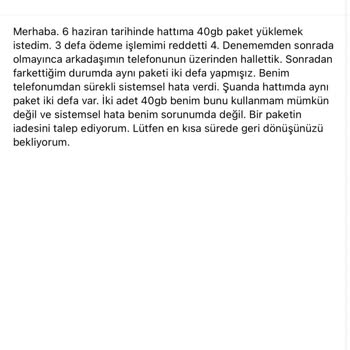 Sistem Hatası Nedeniyle Çift Paket Ve İade Sorunu Yaşadım