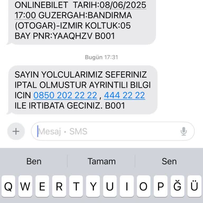 Bilet İptali Sonrası Para İadesi Ve Koltuk Sorunu