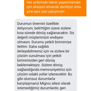 Migros Sanal Markette Stokta Olmayan Ürünlerin Satışa Devam Etmesi