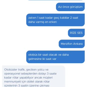 Obilet Üzerinden Alınan Bilette Uzun Süreli Rötar Ve Yetersiz Destek