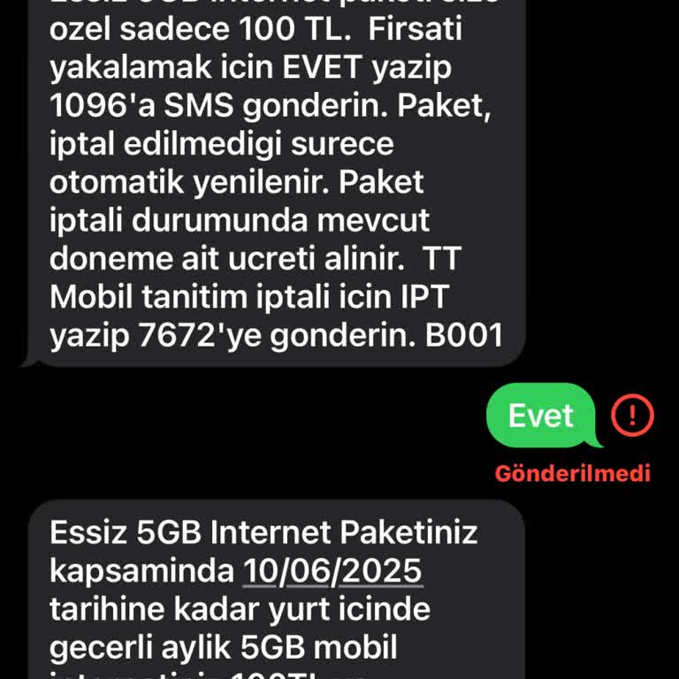 İnternet Paketi Süresi Yanlış Bilgilendirildi, Müşteri Hizmetleri Yardımcı Olmadı