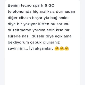 Tecno Spark 6 GO Sürekli Bağlantı Bildirimi Sorunu Acil Çözüm Bekliyorum