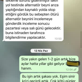 Aracın Servis Sonrası Çalışmama ve Sorunların Devamı Hakkında Şikayet