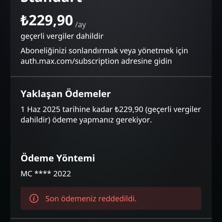 Max Aboneliğimi İptal Edemiyorum Ve Ücret Alınmaya Devam Ediyor