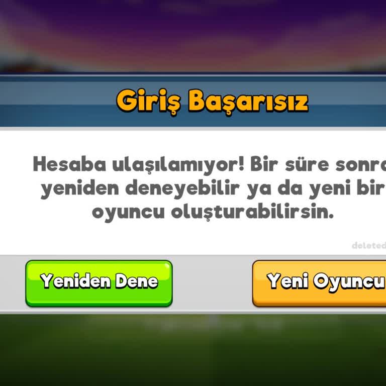 Kafa Topu 2 Hesabıma Silme Sonrası Erişemiyorum