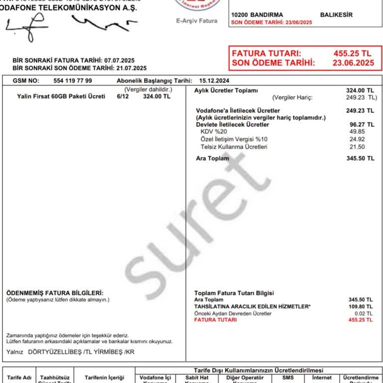 Vodafone'dan Fazladan Alınan Premium Üyelik Ücreti İadesi Sorunu