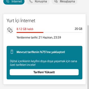 Vodafone Hediye İnternetim Erken Bitiyor Neden Kendi Paketimden Harcama Yapılıyor