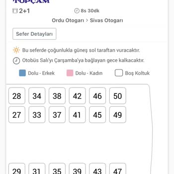 Topçam Turizm'de Koltuk Seçimi Ve Geç Kalma Mağduriyeti