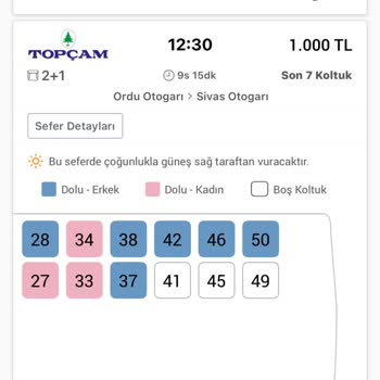 Topçam Turizm'de Koltuk Seçimi Ve Geç Kalma Mağduriyeti
