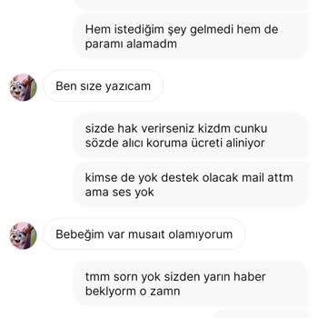 Aldığım Ürün Eksik Ve Hasarlı, Destek Yok
