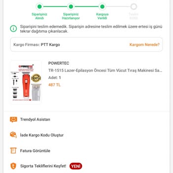 İndirim Sonrası Oluşan Fiyat Farkı İçin Kupon Talebim