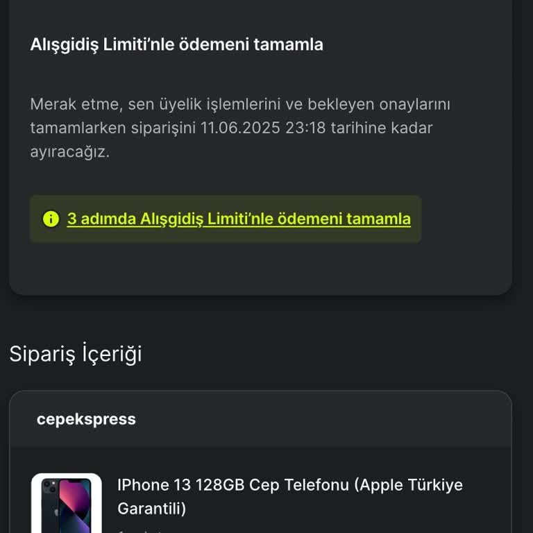 Alışveriş Limiti Ve Taksit Seçeneklerinde Sorun, İptal Talebime Yanıt Alamıyorum