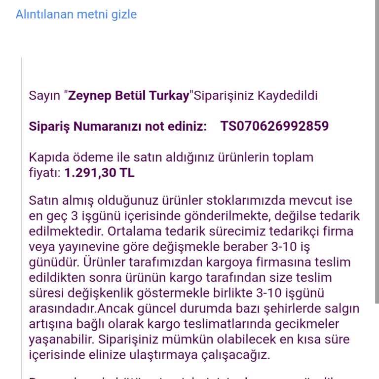 Sipariş İptali İçin Müşteri Hizmetlerine Ulaşılamıyor