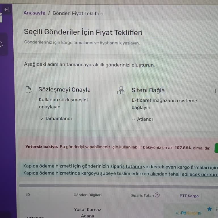 Kargonomi Bakiyem Çekildi Ama Barkod Oluşturulamıyor