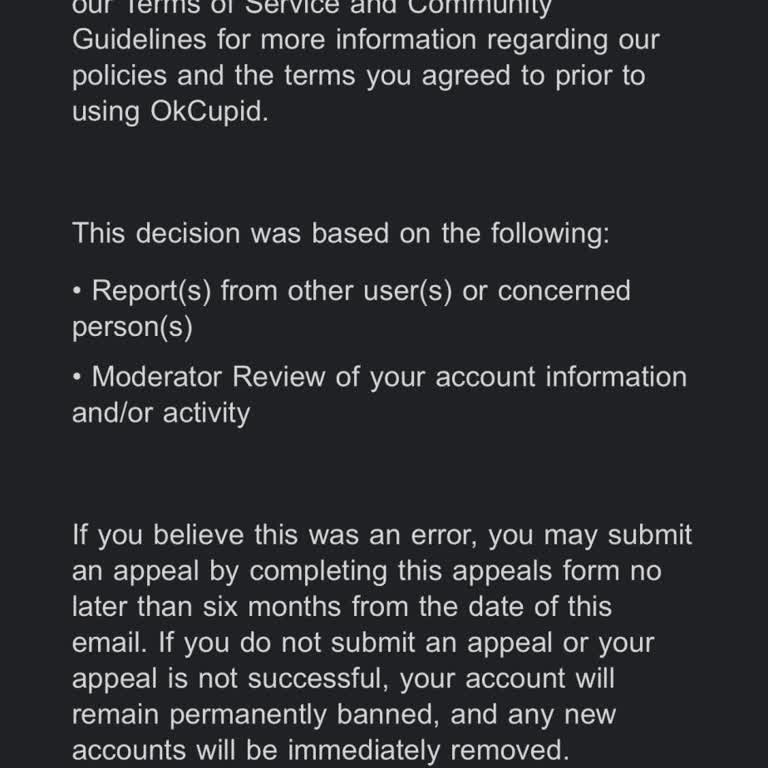 My OkCupid Account Got Banned for No Reason