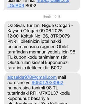 Bilet İptalinde İade Sorunu Ve Yetersiz Kupon Uygulaması