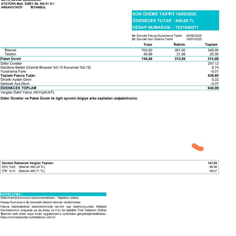 Geciken Faturada Yüksek Açma Kapama Bedeli Mağduriyeti