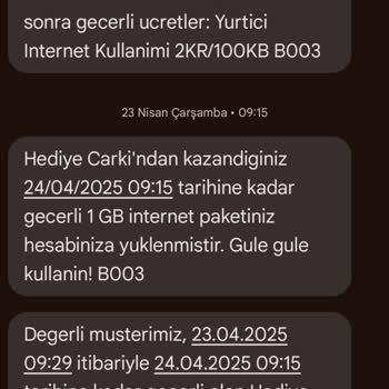 Vodafone Çark Hediyesi Sürekli Aynı: 1 GB Sıkıntısı
