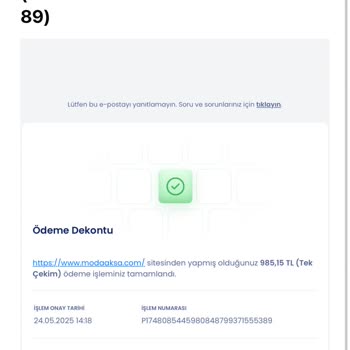 Moda Aksa'dan Siparişimle İlgili Bilgilendirme Ve İletişim Sorunu Yaşıyorum