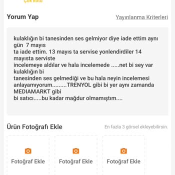 Arızalı Kulaklık İadesinde Geciken Para İadesi Ve Bilgilendirme Sorunu