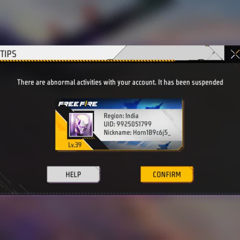 Unban My Free Fire Account Please
