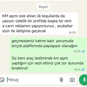 Fahiş Kilometre Aşım Ücreti Ve Tehditkâr Yaklaşım