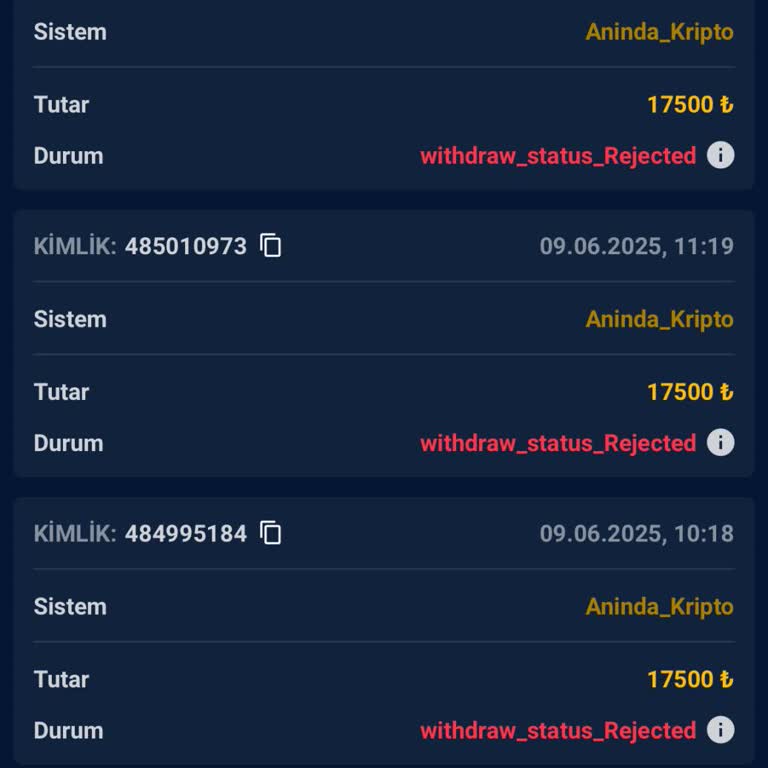 Kripto Para Çekim Taleplerim Sürekli Reddediliyor