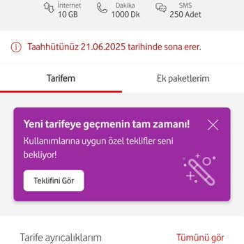 Vodafone Tarifelerindeki Yüksek Fiyatlar Nedeniyle Zor Durumdayım