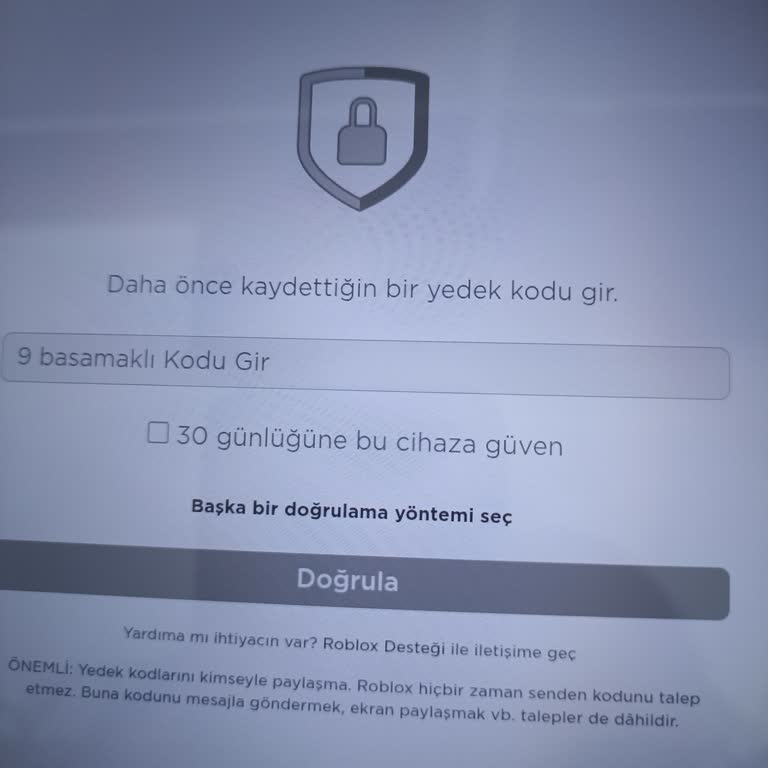Roblox Hesabına Erişim Sorunu: Şifre ve Kod Engeli