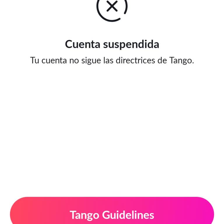 Suspensión de cuenta en Tango, solicito asistencia para reactivación
