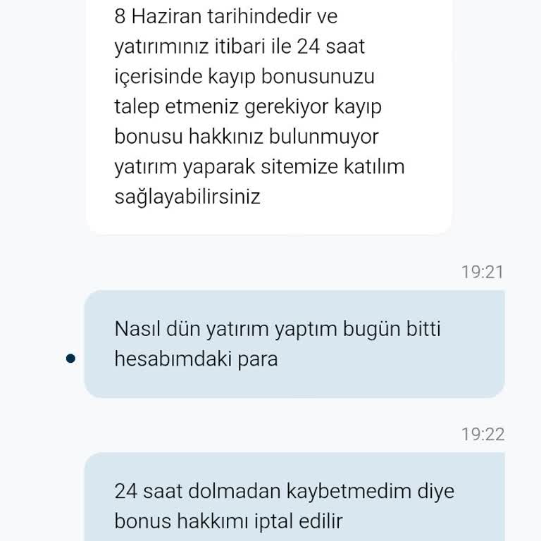 Kayıp Bonusun Verilmemesi Ve Sürekli Kaybettiren Site