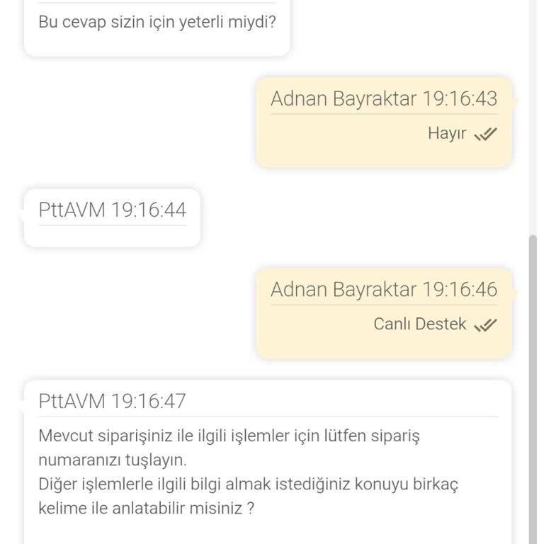 Havale İle Ödeme Sonrası Destekten Çözüm Alamadım