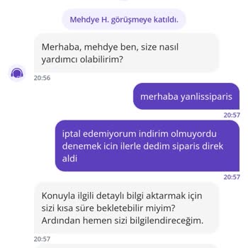 Siparişi Onaylamadan İşleme Alan Uygulama Mağduriyeti