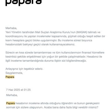 Papara Hesabım Haksız Yere Kısıtlandı, Param Mağdur Ediliyor!
