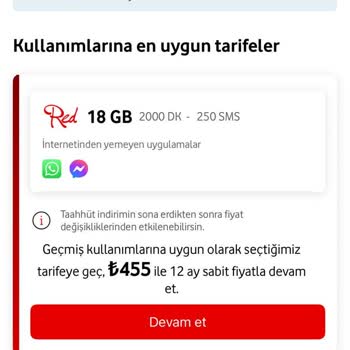 Vodafone Aynı Tarifeyi Yüksek Fiyata Sunuyor Müşteri Memnuniyeti Yok