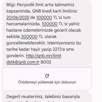İstenmeyen Limit Artışı Ve SMS Ücreti Nedeniyle Mağduriyet