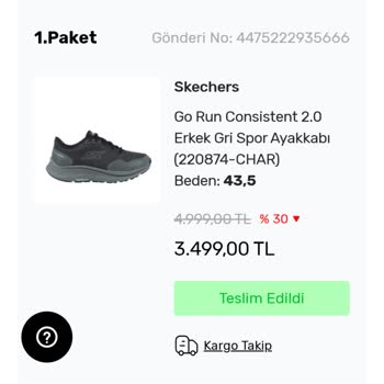 6 Ayda Yırtılan Skechers Ayakkabı