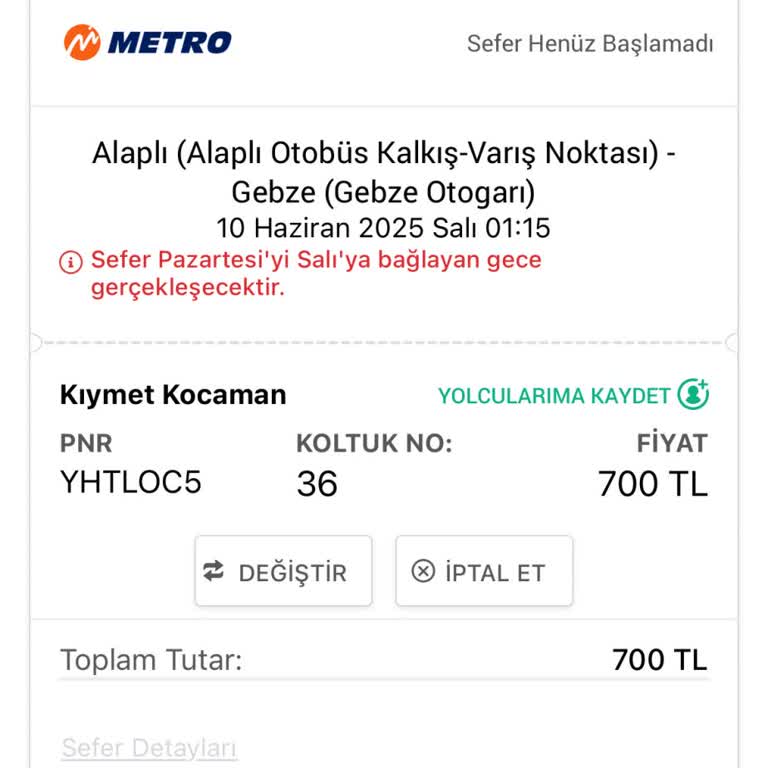 Bilet İptalinde Yaşanan Sorun Ve Para İadesi Talebi