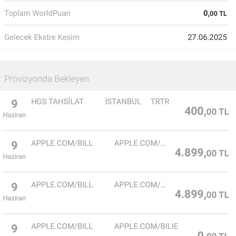 Apple.com/BILL'dan Habersiz Yüksek Tutar Çekildi, Acil İade Bekliyorum!