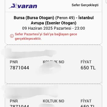 Varan Turizm'de Geç Kalan Otobüs Ve Eksik Bilgilendirme Mağduriyeti