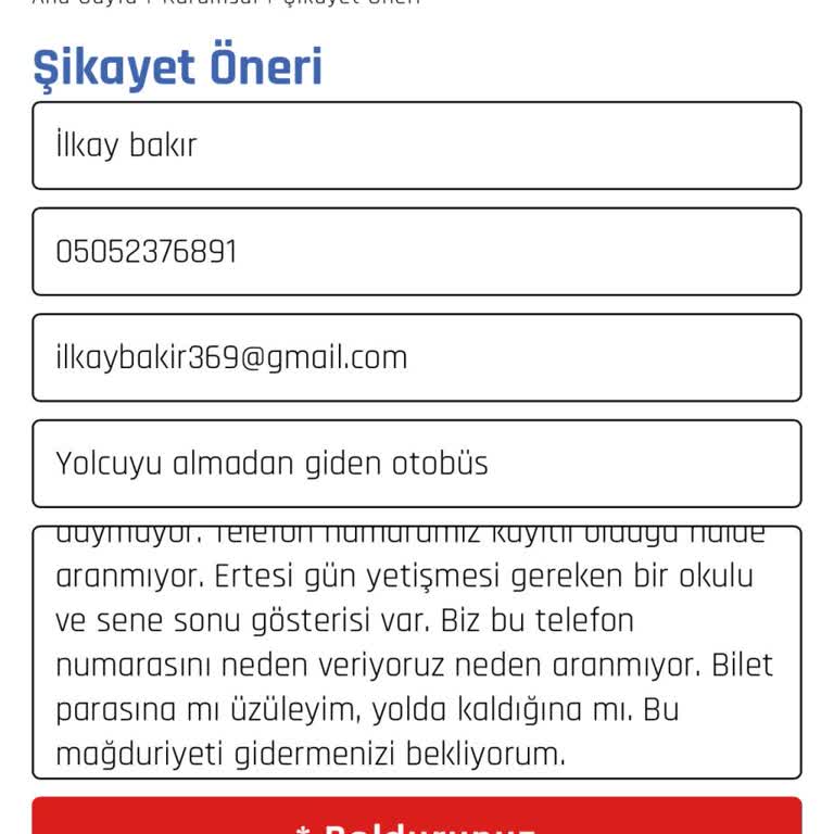 Otobüs Kızımı Almadı, Aranmadık Ve Mağdur Olduk