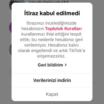Emek Verdiğim TikTok Hesabım Haksız Yere Kapatıldı