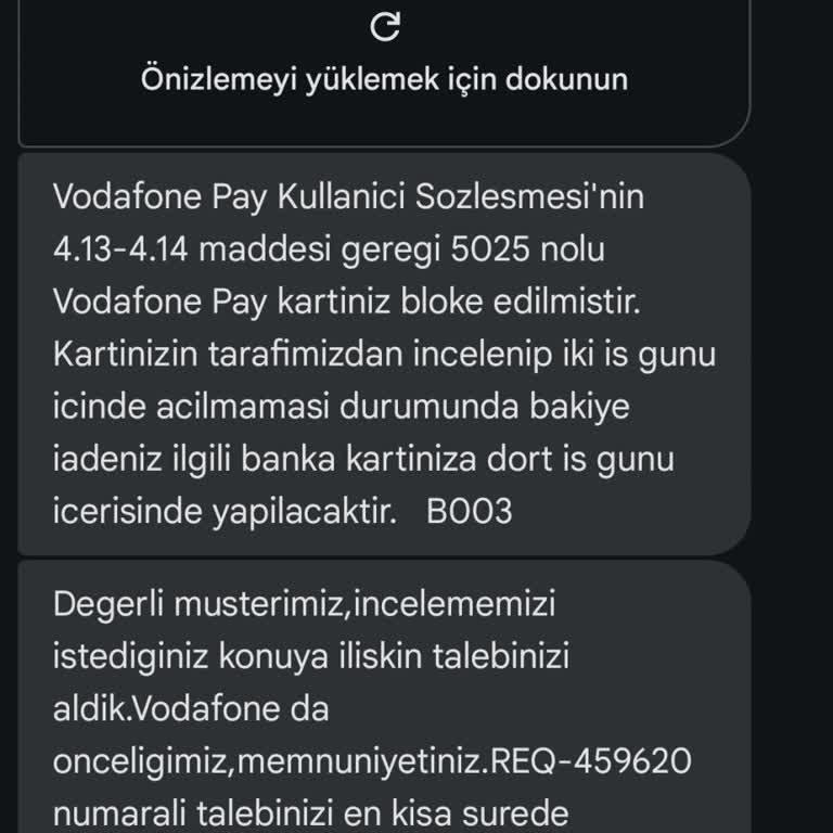 Vodafone Pay'de Yüksek Tutarlı Bakiye Blokesine Çözüm Bulunmuyor