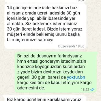 İade Talebimde Kargo Ücretinin Kesilmesi Mağduriyet Yarattı