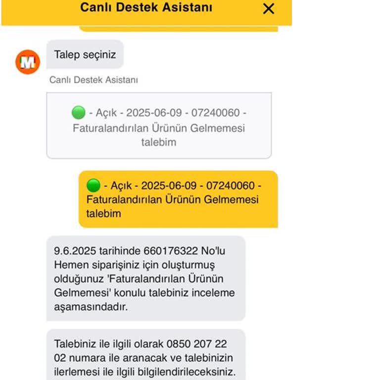 Migros Hemen'de Eksik Ürün Ve İletişim Sorunu Hayal Kırıklığı Yarattı